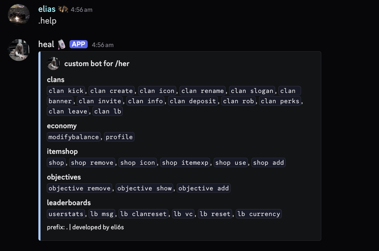 Command overview. The full feature set accessible from one place.