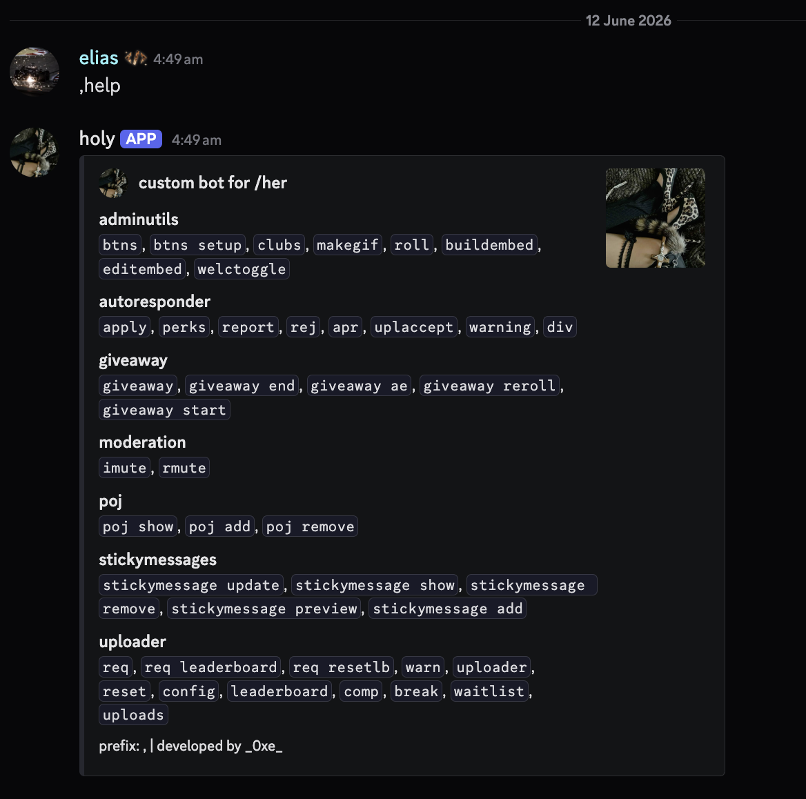 Current command list after 3+ years of additions. The scope has grown significantly from launch.